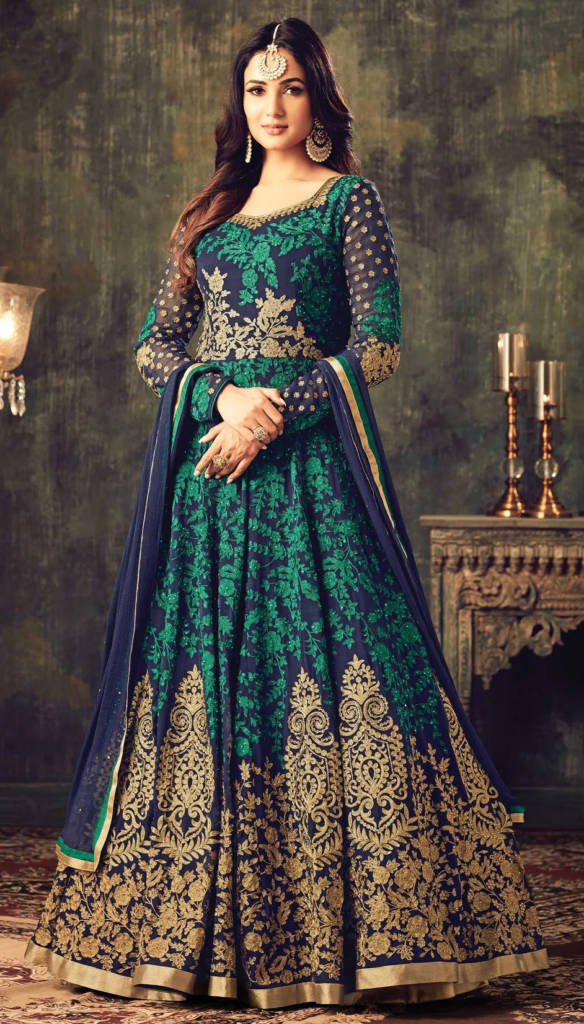 georgette-bollywood-salwar-kameez-blue with-embroidered-work