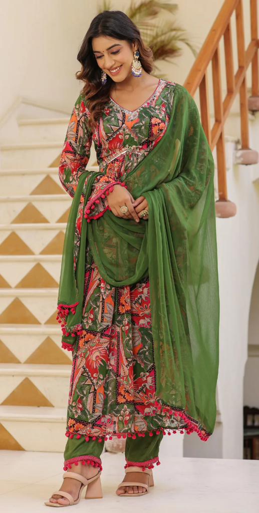 silk-designer-salwar-kameez-green-printed-work