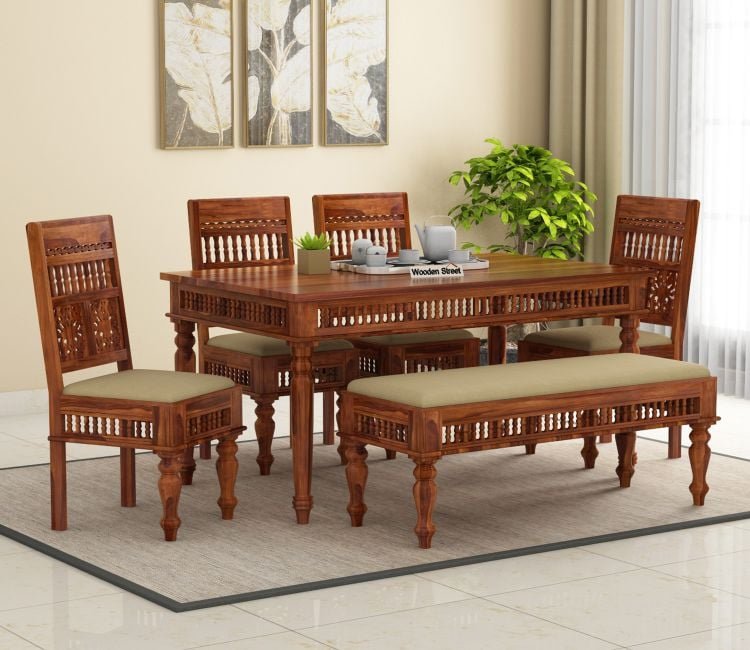 6 seater dining table set from woodenstreet
