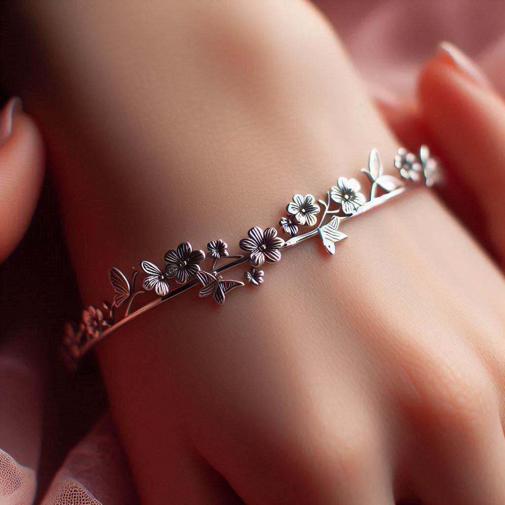 A simple artificial jewelry for girls, in the form of a white, plain bracelet.